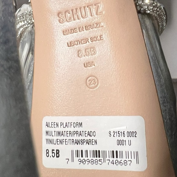 🌻NEW Schutz Silver Aileen Platform Sandal Women's Size 8.5 - Picture 10 of 10